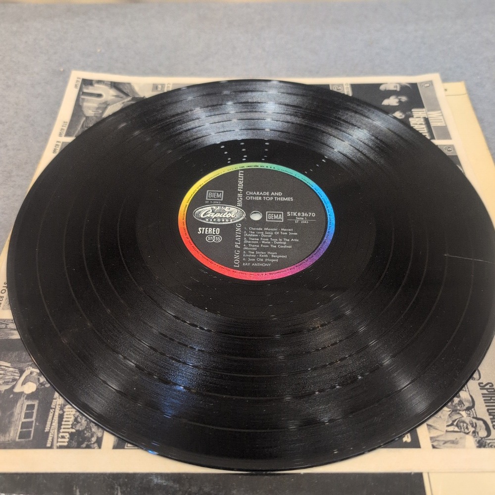 Ray Anthony Charade and Other Top Themes Vinyl LP Capitol STK 83670 Stereo VG - Picture 5 of 6